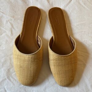 LE MONDE BERYL RAFFIA MULES, SIZE 39